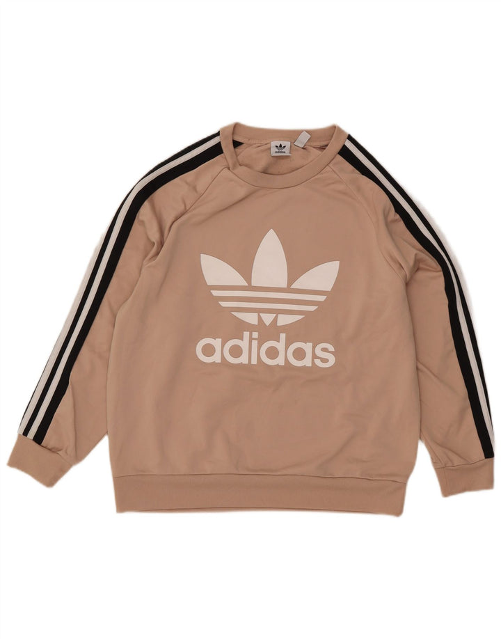 Damska bluza Adidas Graphic Jumper UK 14 Duży beżowy poliester