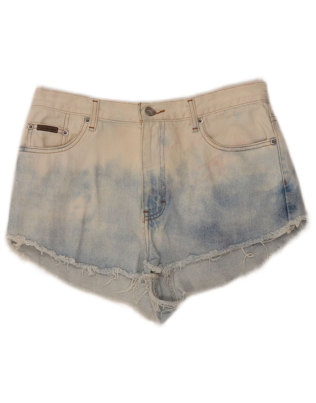 Damskie spodenki jeansowe CALVIN KLEIN US 10 Large W32 Blue Tie Dye Cotton
