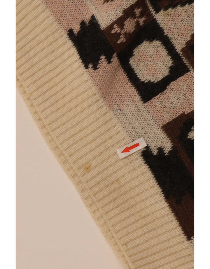 Męski sweter z okrągłym dekoltem Missoni Średni brązowy, geometryczny wełniany