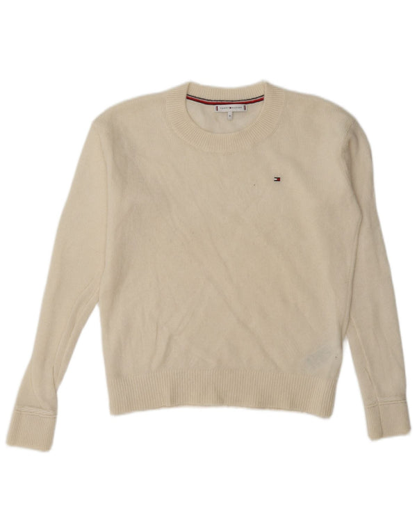 Damski sweter oversize Tommy Hilfiger z okrągłym dekoltem UK 6 XS w kolorze złamanej bieli