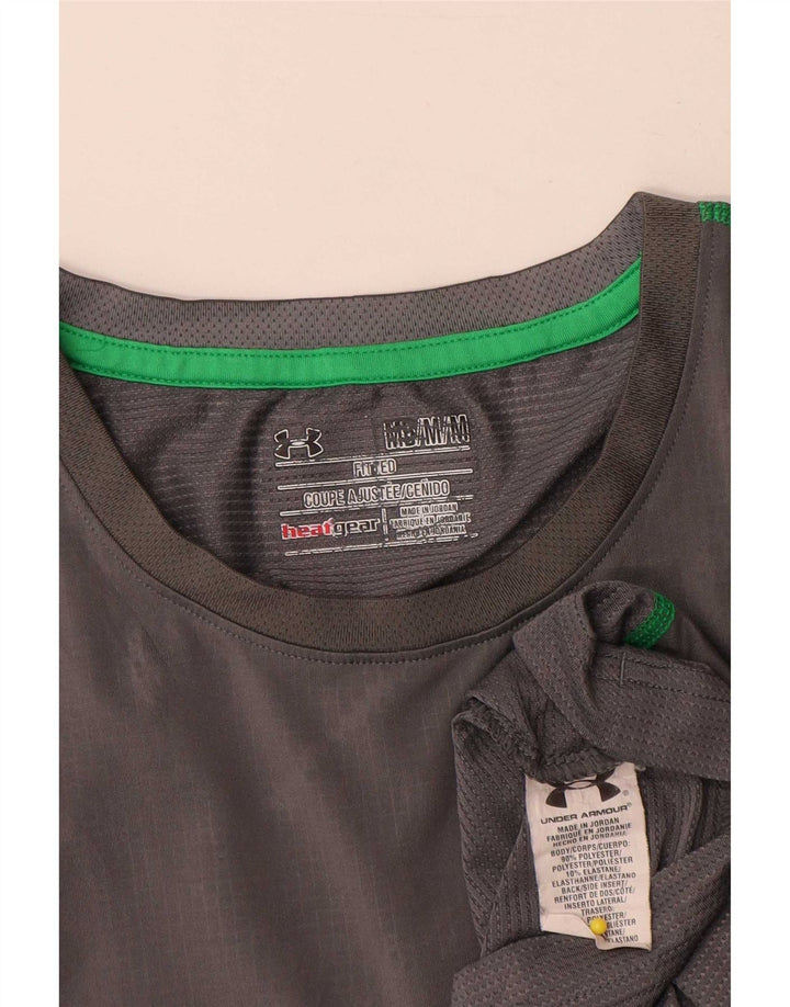 Męska koszulka t-shirt Under Armour Heat Gear, średnioszary, geometryczny poliester