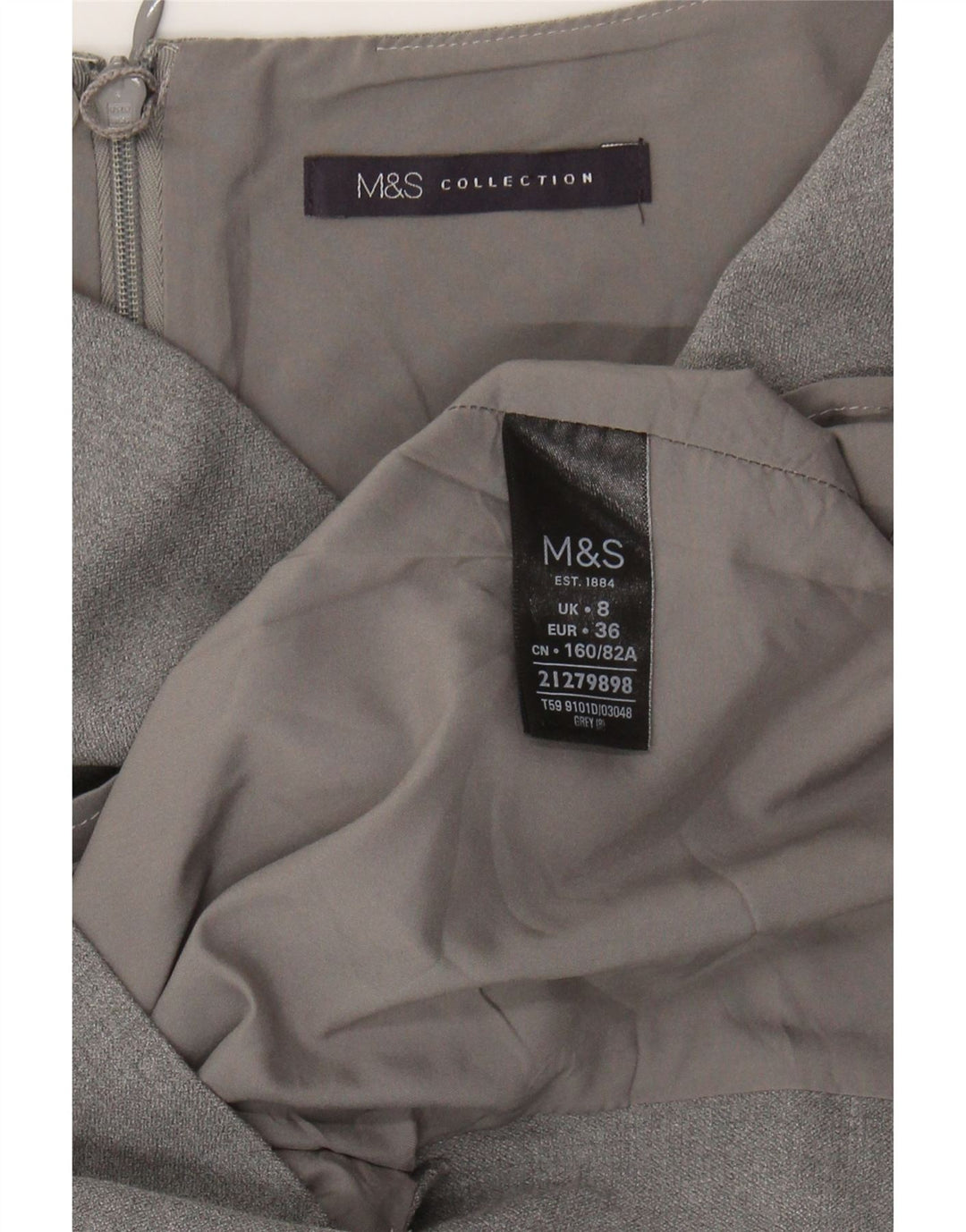 MARKS & SPENCER Womens Bodycon Dress UK 8 Small Grey Polyester