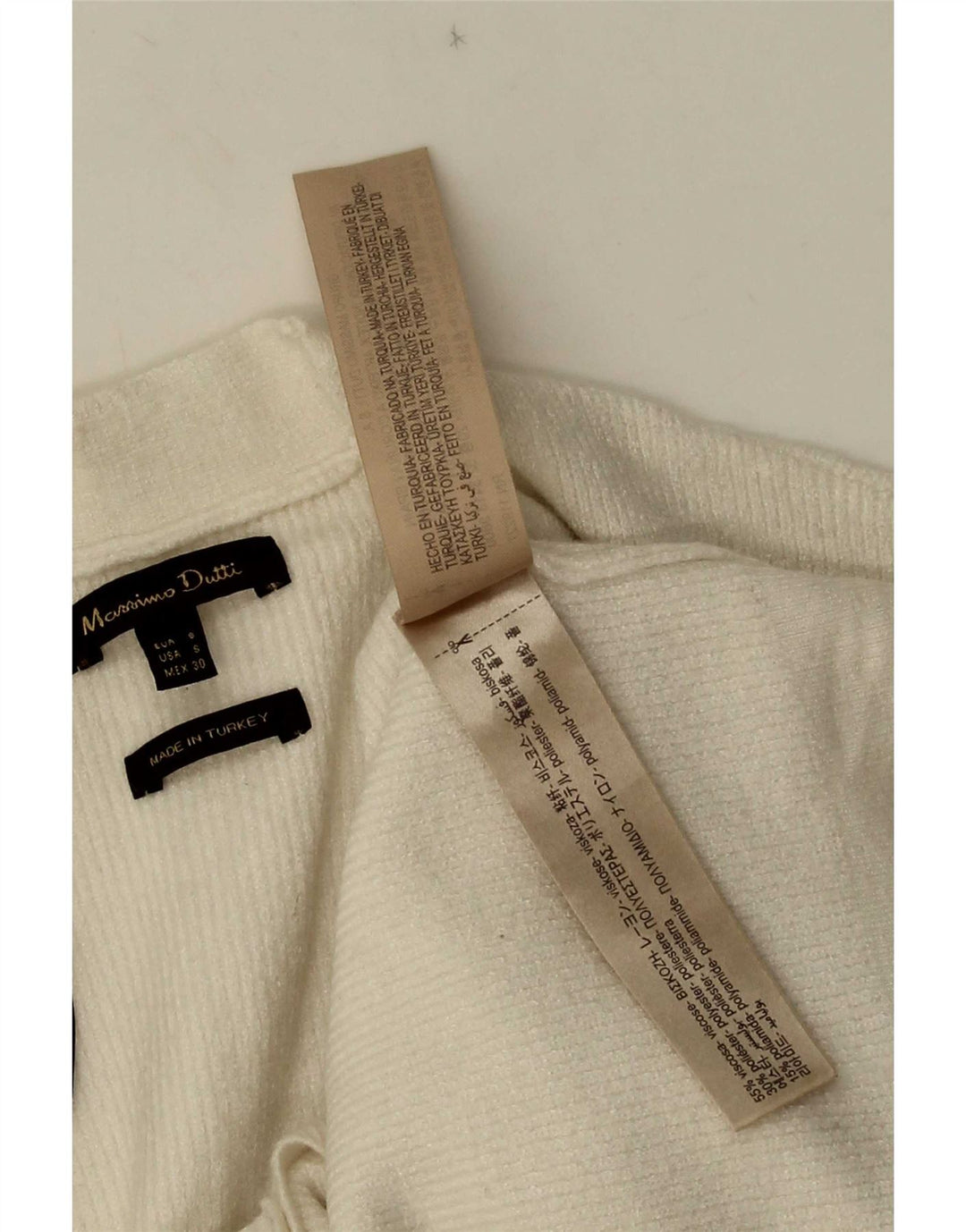Sweter damski Massimo Dutti Crop Cardigan UK 10 Small White Wiskoza