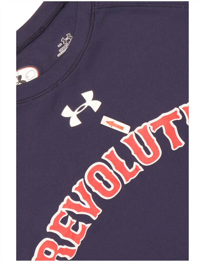 Męska koszulka z grafiką Under Armour, średni granatowy poliester