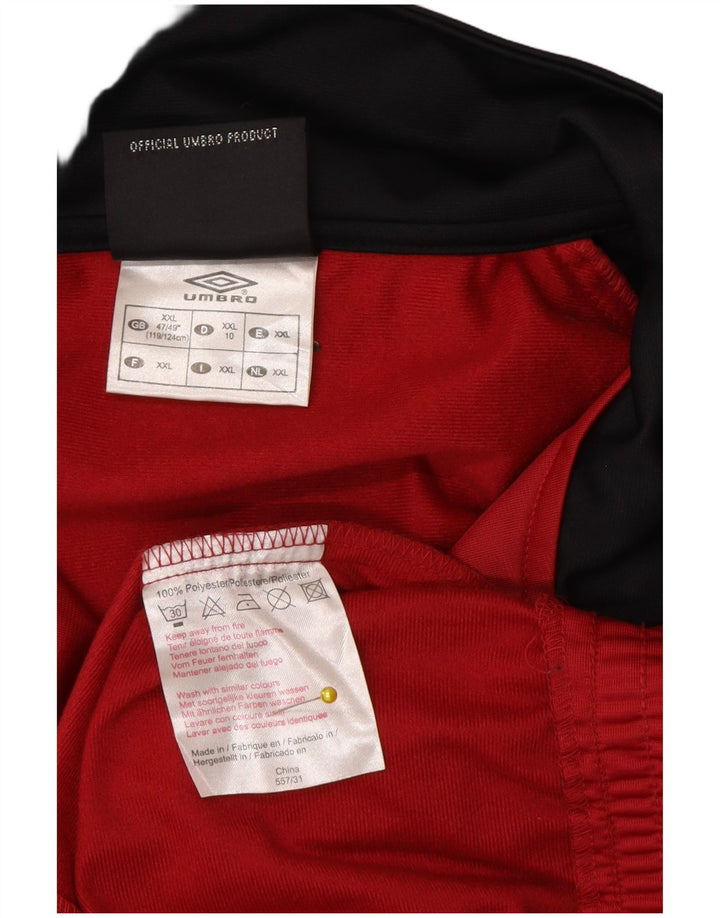 Męska kurtka dresowa Umbro UK 47/49 2XL Czerwony poliester z blokami kolorów