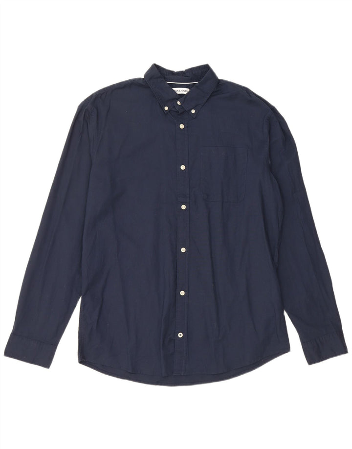 Koszula męska Jack & Jones XL, bawełniana, granatowa