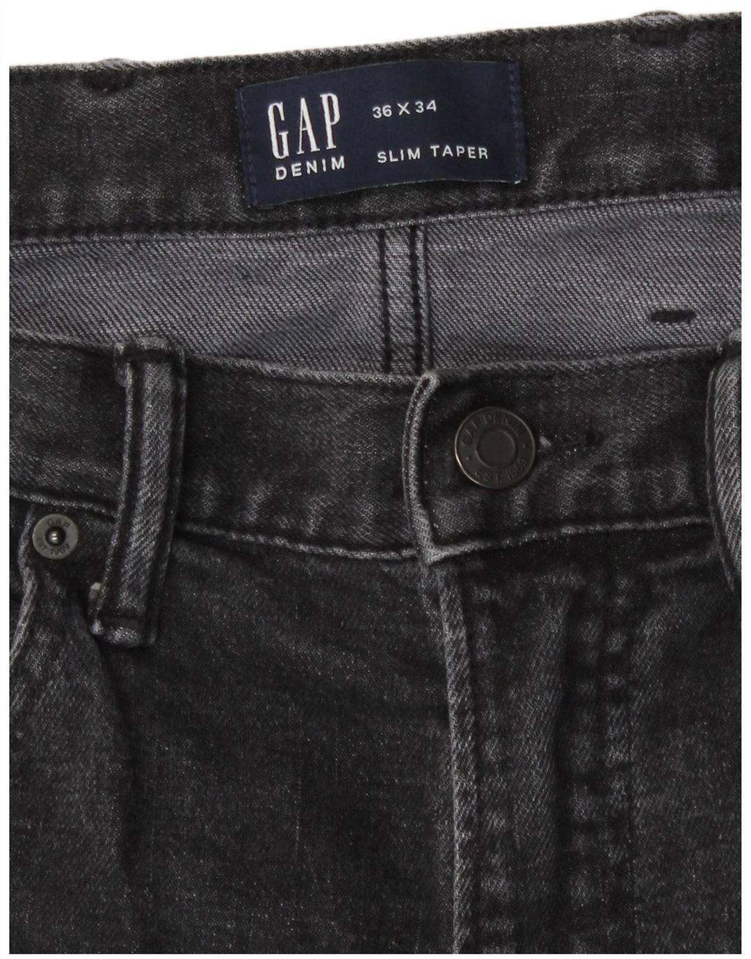 Męskie jeansy Gap Slim Tapered W36 L34 Szara bawełna