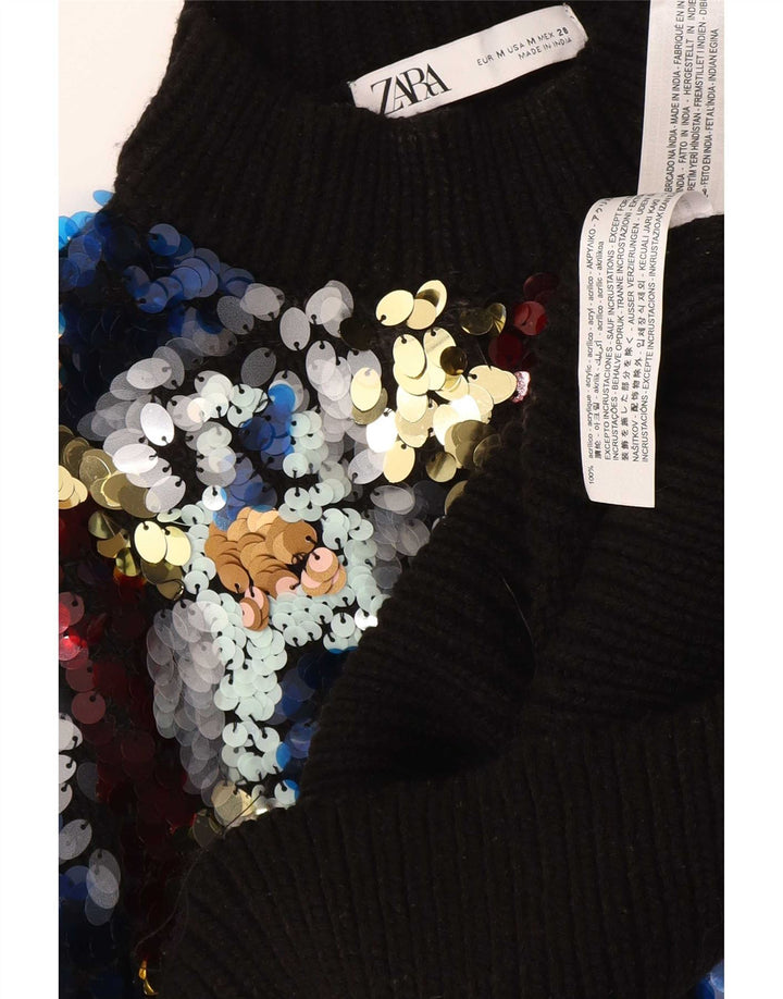 Sweter damski Zara z golfem UK 12, średni, wielokolorowy, nakrapiany