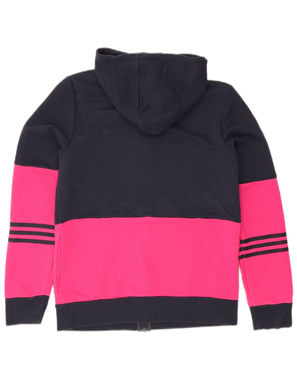Damski sweter z kapturem i zamkiem błyskawicznym Adidas UK 12/14 Średni granatowy, blok kolorów