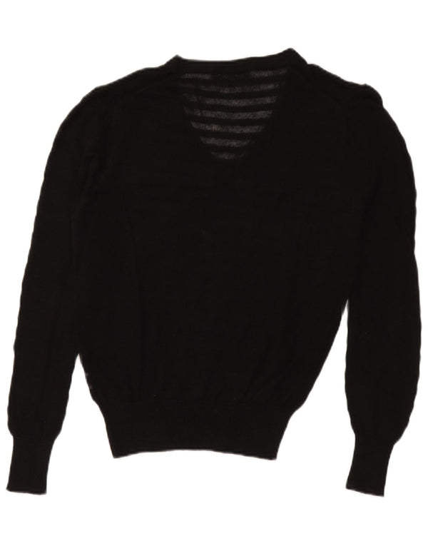 Męski sweter Zara z przezroczystym dekoltem w kształcie litery V, średni czarny Ramie