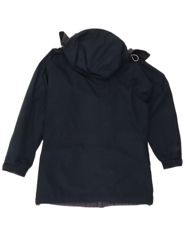 Damska kurtka przeciwdeszczowa z kapturem oversize Berghaus UK 10, mała, granatowa, nylonowa