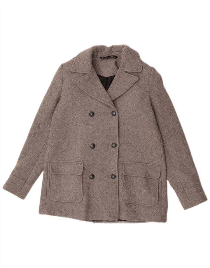 Zara Damski płaszcz Trafaluc Pea Coat UK 6 XS Szary poliester