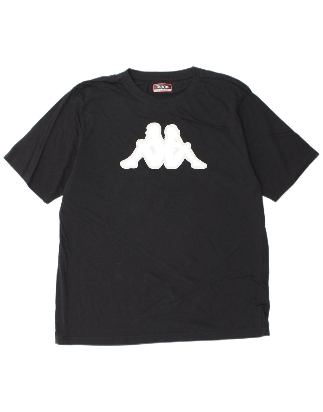 Męska koszulka z grafiką KAPPA, góra XL, czarna, bawełniana