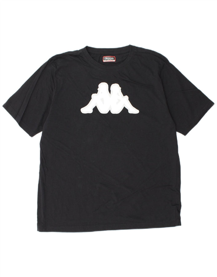 Męska koszulka z grafiką KAPPA, góra XL, czarna, bawełniana