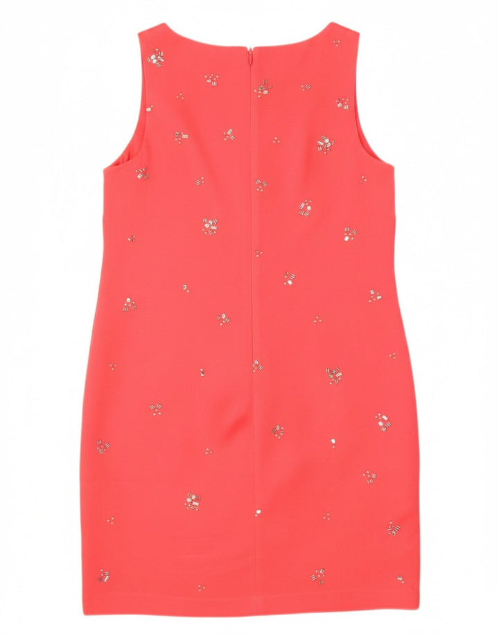 MONSOON Womens Sleeveless Sheath Dress UK 12 Medium Red Polyester