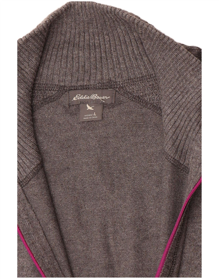 Damski sweter z zamkiem błyskawicznym Eddie Bauer UK 16, duży, szary