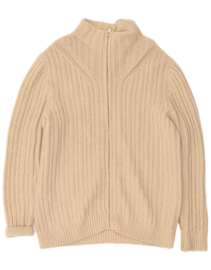 Męski sweter rozpinany Fred Perry XL, beżowy, wełniany