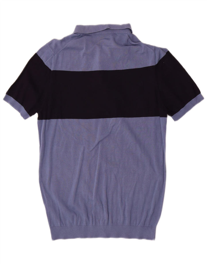 Męski sweter polo Massimo Dutti w kolorze średnioniebieskim