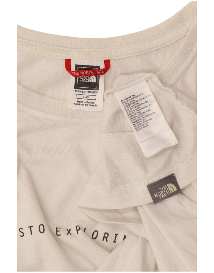 Męski T-shirt z grafiką THE NORTH FACE, duży, biały, bawełniany