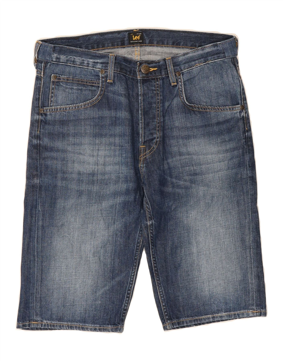 LEE Mens 5 Pocket Short Denim Shorts W31 Medium  Navy Blue Cotton Vintage Lee and Second-Hand Lee from Messina Hembry 
