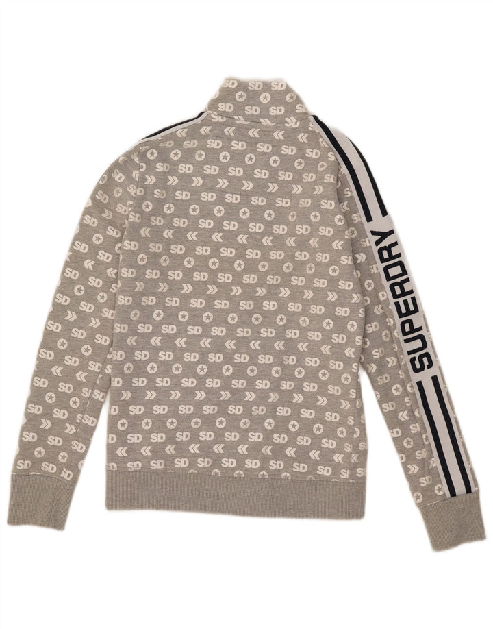 Damska kurtka dresowa Superdry Graphic UK 10, mała, szara, bawełniana