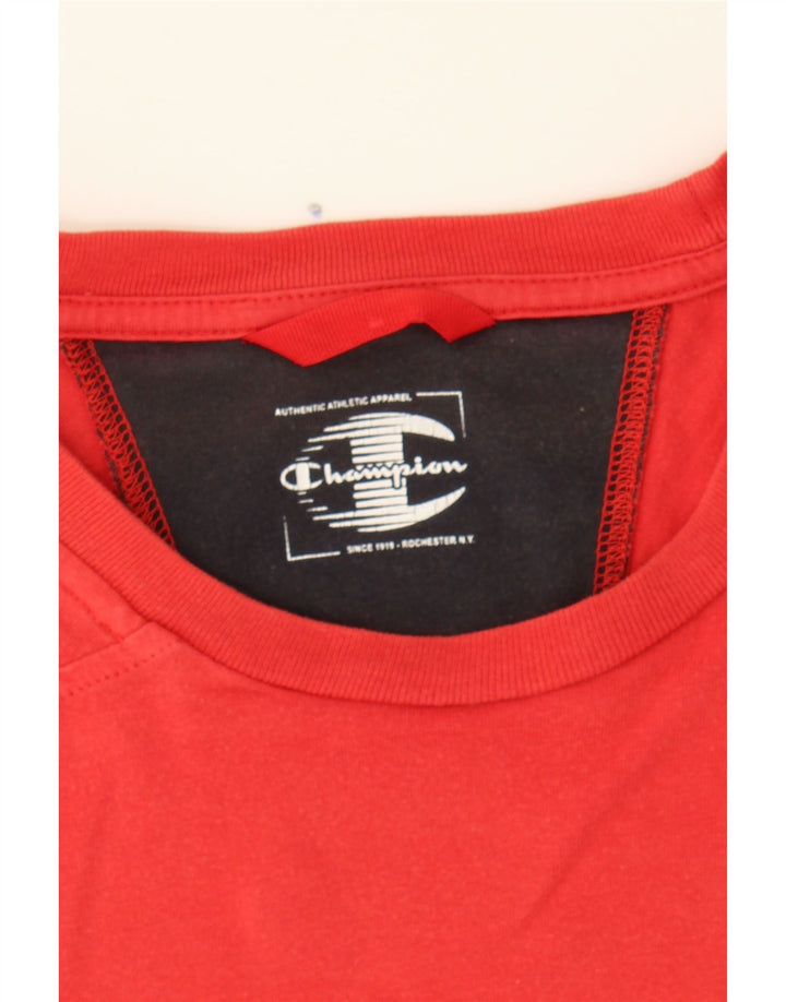 CHAMPION Mens Graphic T-Shirt Top Medium Red Cotton Vintage Champion and Second-Hand Champion from Messina Hembry 