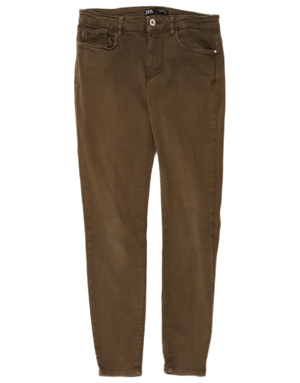 Damskie krótkie jeansy Zara EU 40 Medium W30 L26, bawełna khaki