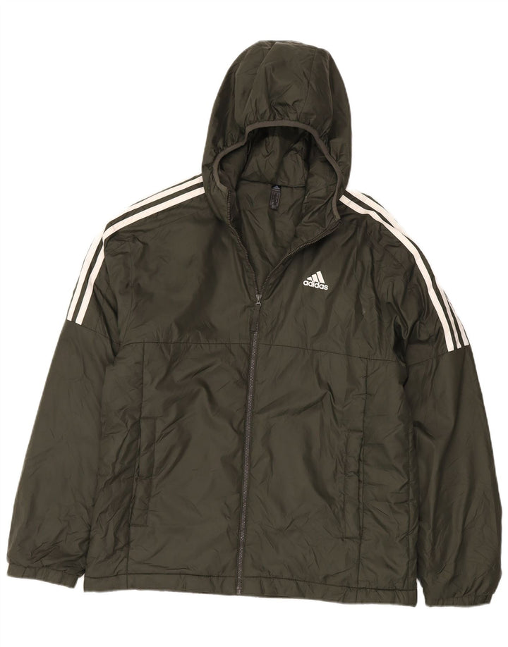 Męska wyściełana kurtka z kapturem Adidas UK 38 Medium Khaki Polyester