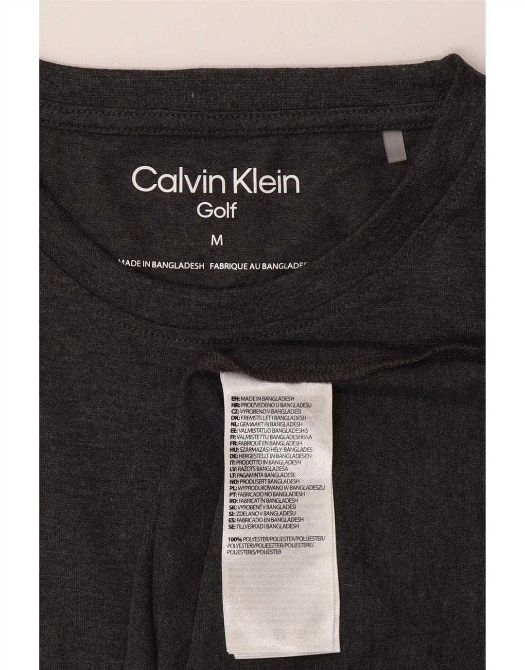T-shirt męski Calvin Klein, średni szary poliester