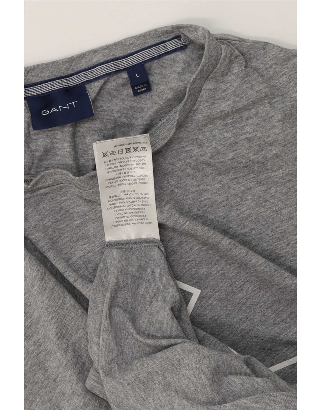 Męski T-shirt z grafiką Gant, duży, szary, bawełniany
