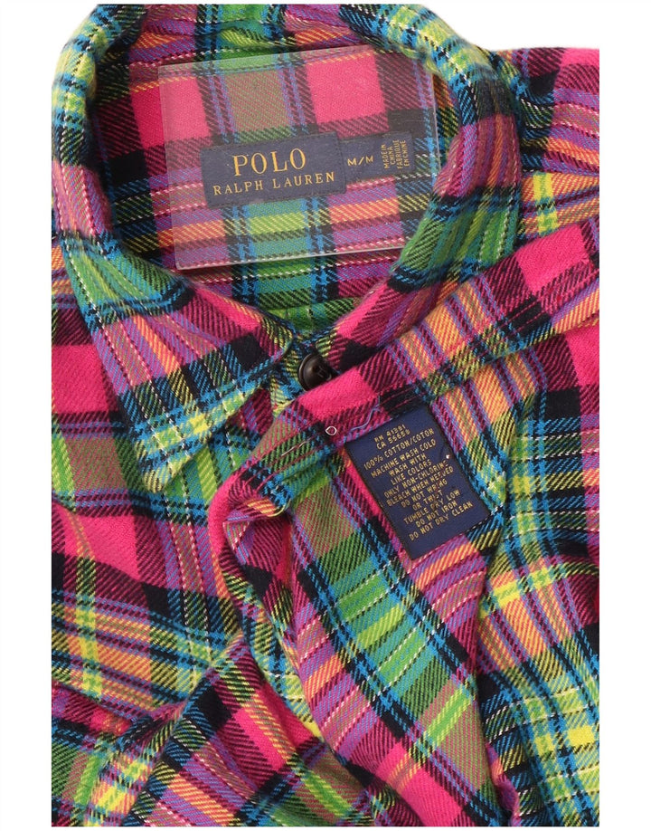 RALPH LAUREN Męska koszula flanelowa, bawełniana w średnią wielobarwną kratkę