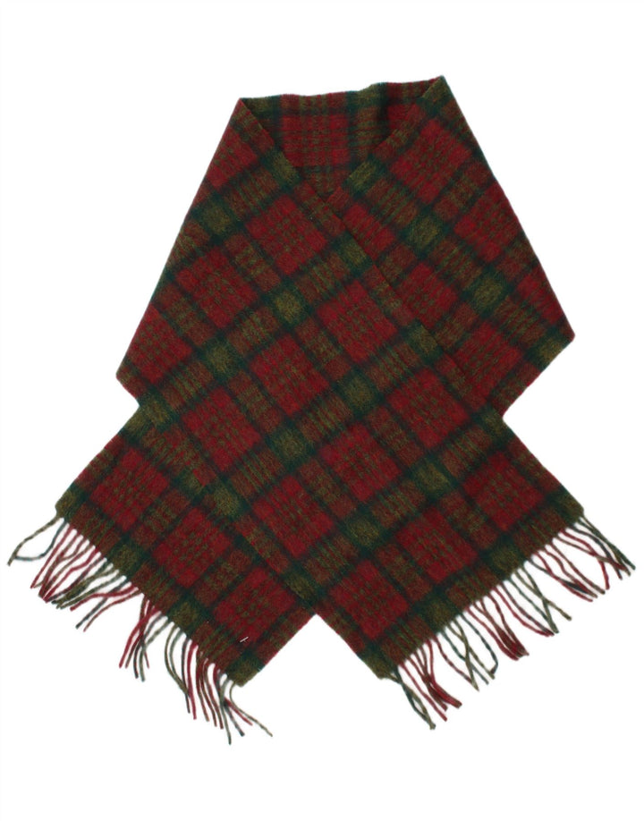 Szalik damski w kształcie prostokąta John Hanly&Co Ltd, klasyczny w czerwoną kratę, jeden rozmiar