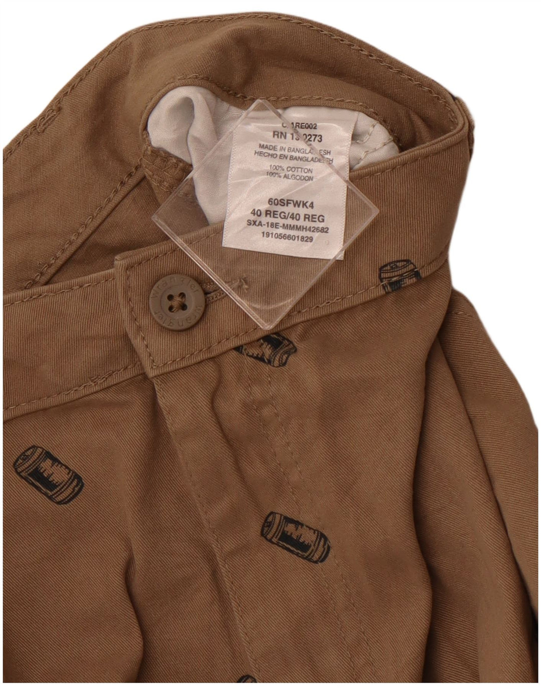 Męskie szorty cargo WRANGLER Graphic W40 XL, brązowe, bawełniane