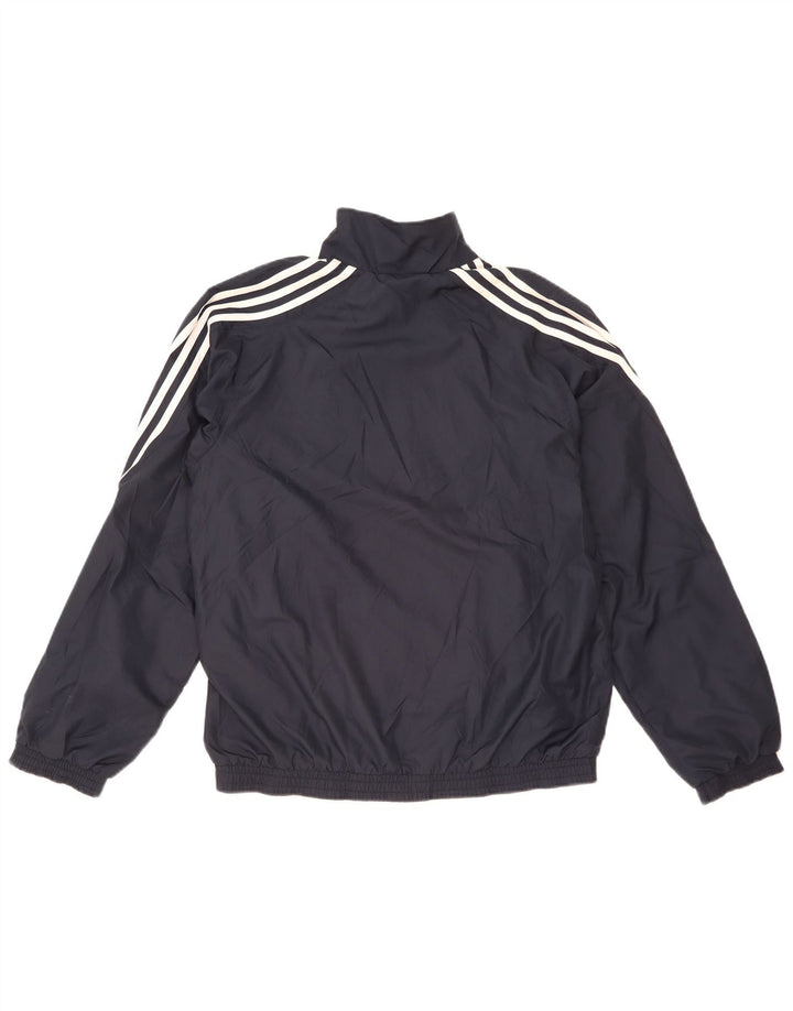 Adidas Męska bluza dresowa, mała, granatowa, z blokami kolorów, poliestrowa