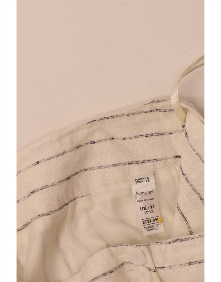 Damskie spodnie codzienne Marks & Spencer UK 12 Medium W32 L33 Off White