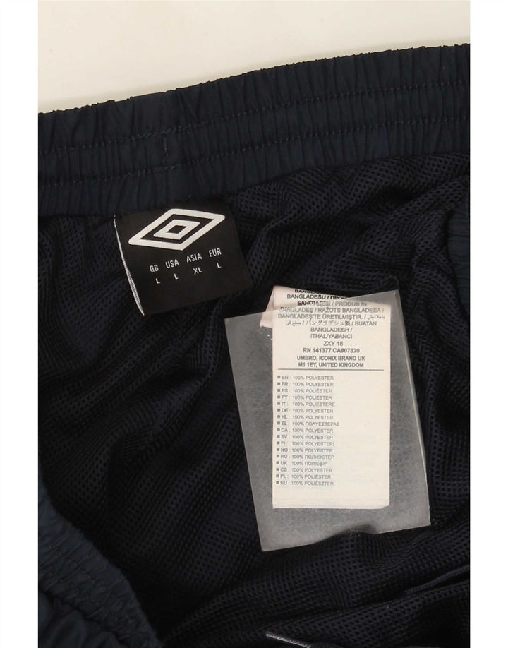 Męskie spodnie dresowe Umbro Joggery, duże, granatowe, poliestrowe