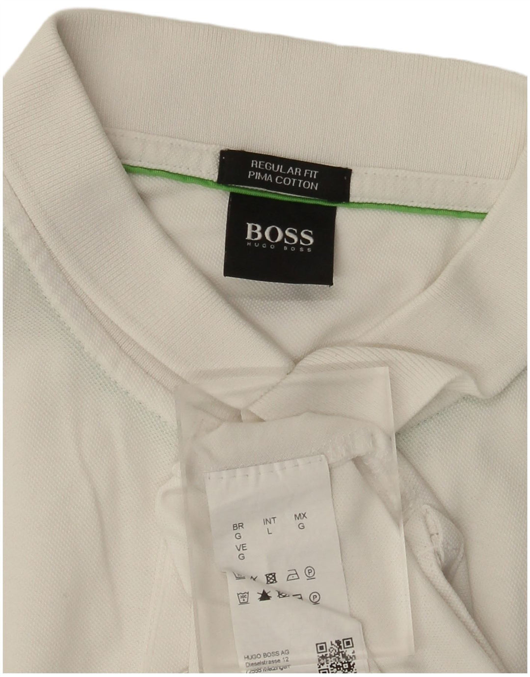 Męska koszulka polo Hugo Boss o regularnym kroju, duża, biała, bawełniana
