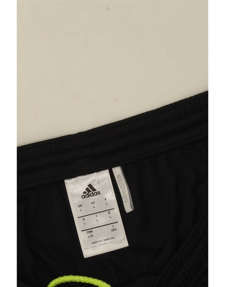 Męskie spodenki sportowe Adidas Climalite, duże, czarne, z blokami kolorów, z poliestru