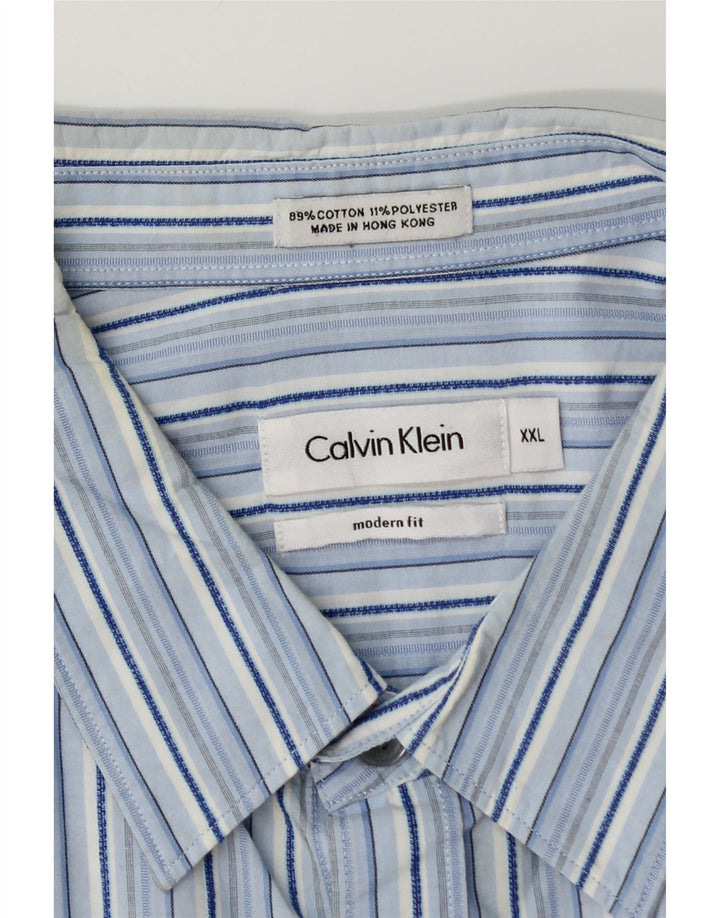 Koszula męska CALVIN KLEIN o nowoczesnym kroju 2XL, bawełniana w niebieskie paski