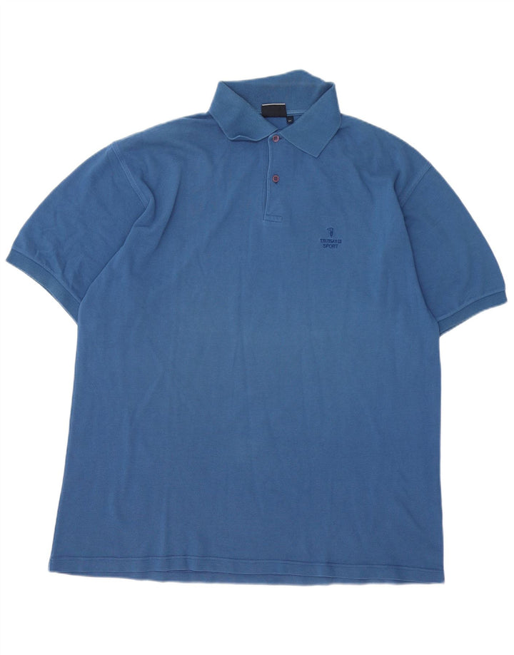 Męska koszulka polo TRUSSARDI XL, niebieska, bawełniana
