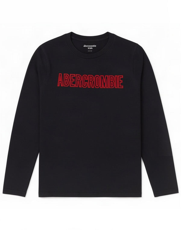 Abercrombie & Fitch Girls Graphic Top Long Sleeve 11-12 Years Navy Blue
