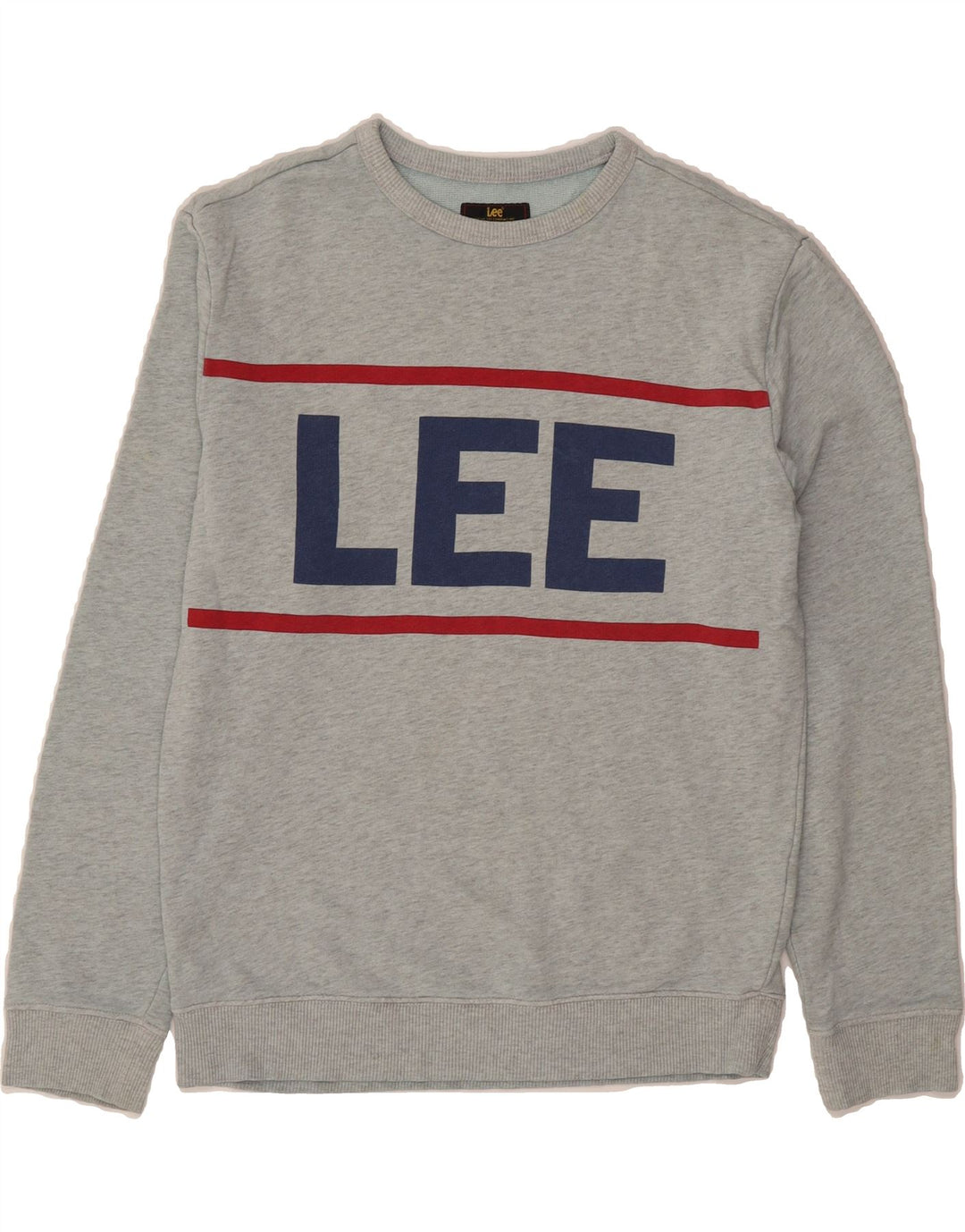 LEE Womens Oversized Graphic Sweatshirt Jumper UK 10 Small Grey Cotton Vintage Lee and Second-Hand Lee from Messina Hembry 