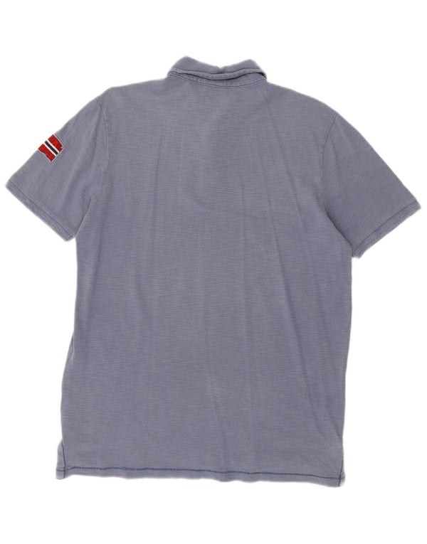 Męska koszulka polo Napapijri Geographic Graphic, duża, niebieska, bawełniana