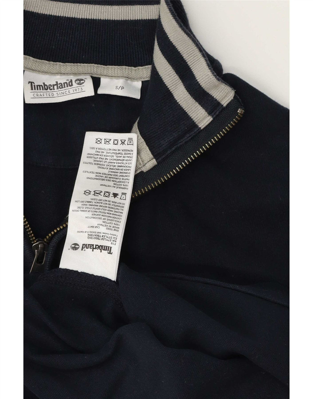 Męska bluza z zamkiem błyskawicznym Timberland, mała, granatowa, bawełniana