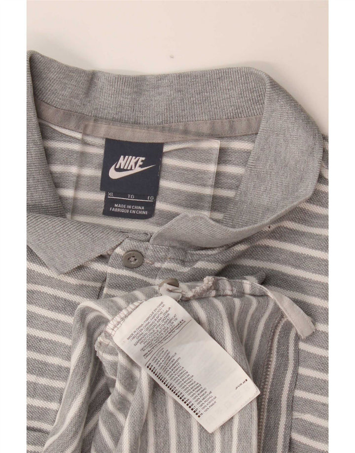 Męska koszulka polo Nike XL, szara, bawełniana w paski