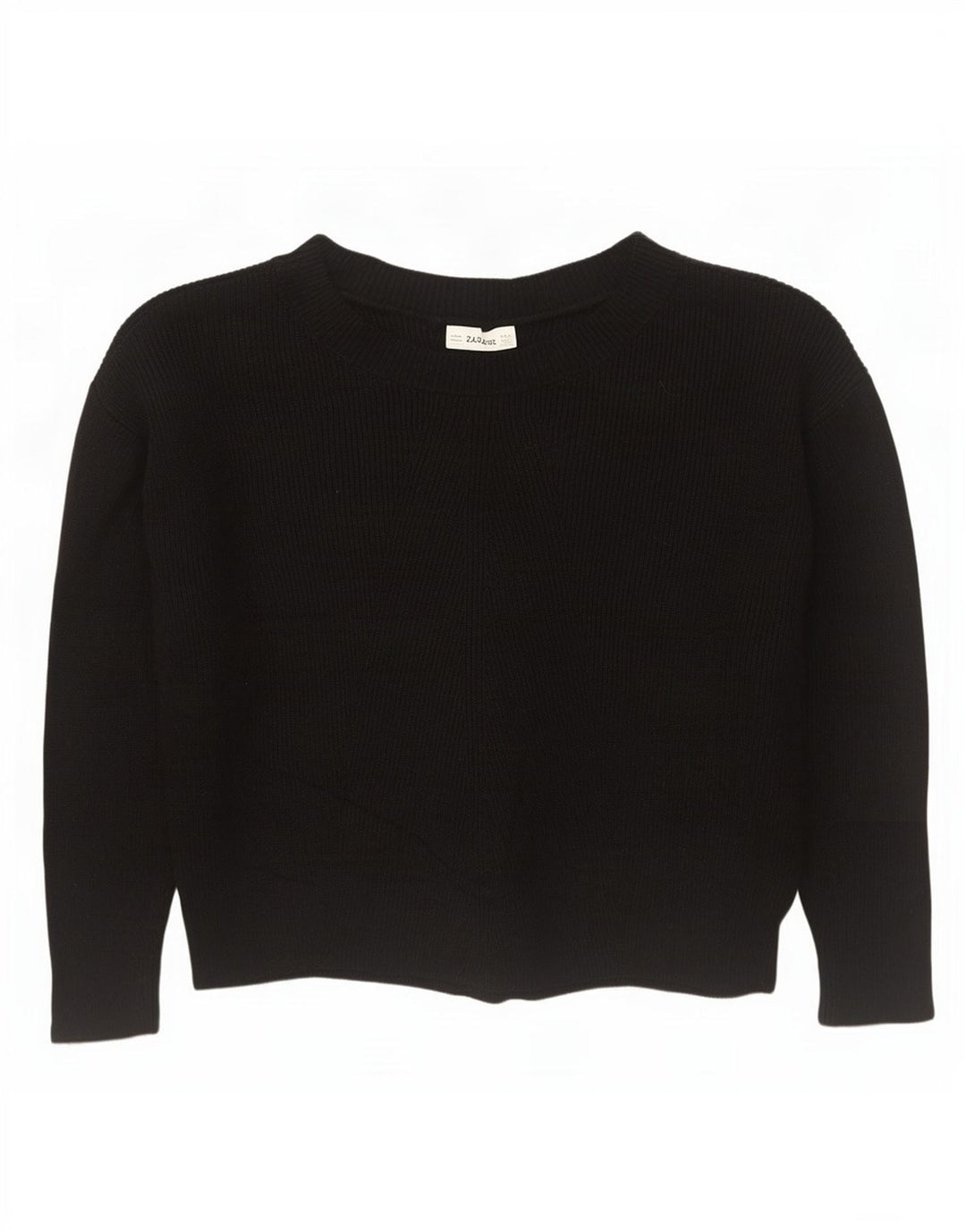 Damski sweter oversize z dekoltem w łódkę Zara UK 14 Średni czarny wiskoza