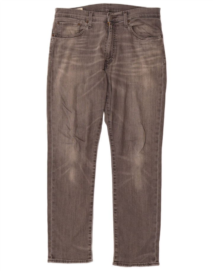 Męskie proste dżinsy Levi's W34 L30 Szara bawełna