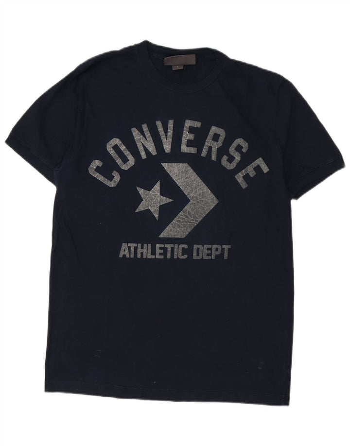 Converse Męski T-shirt z grafiką, mały, granatowy, bawełniany
