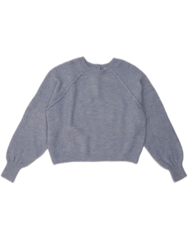 Sweter damski ZARA Crop Oversize z okrągłym dekoltem UK 10 Small Blue