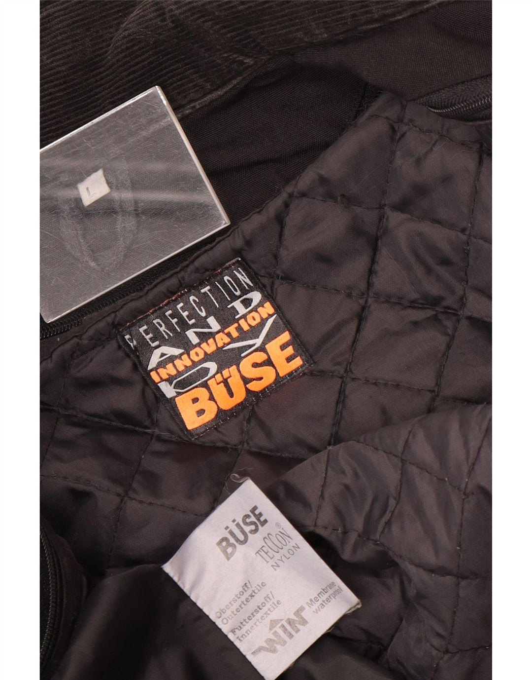 Męska kurtka Buse Graphic Racer UK 40, duża, czarna, nylonowa